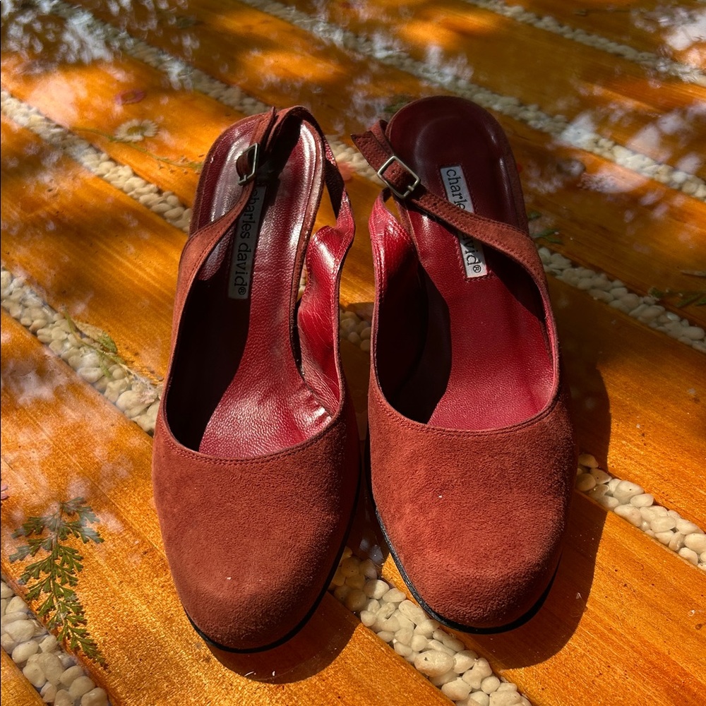 Charles David Burgundy Suede Heels*